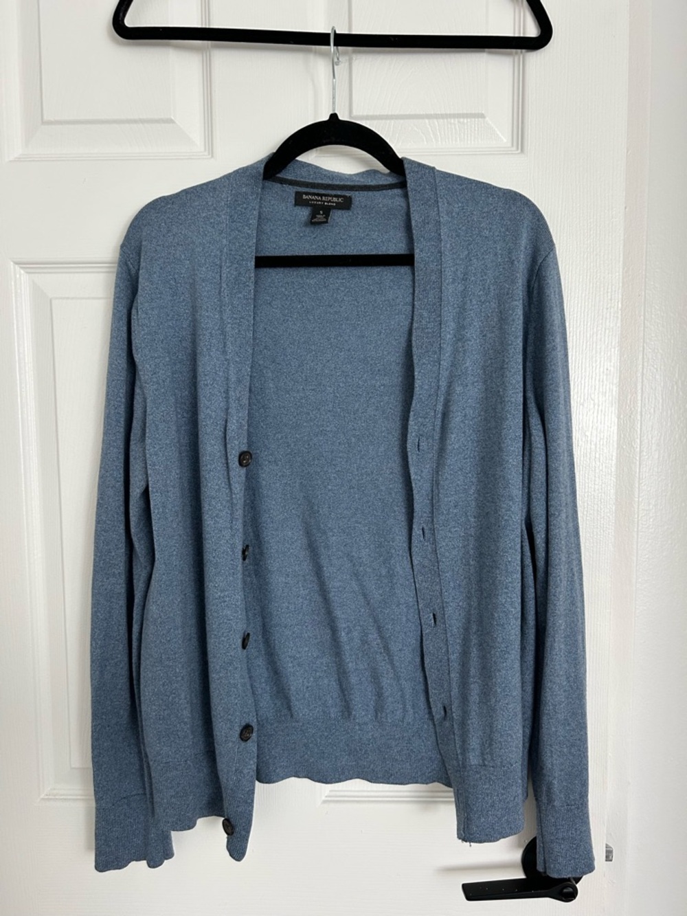 Banana Republic Men's Blue Button-Up Cardigan Sweater